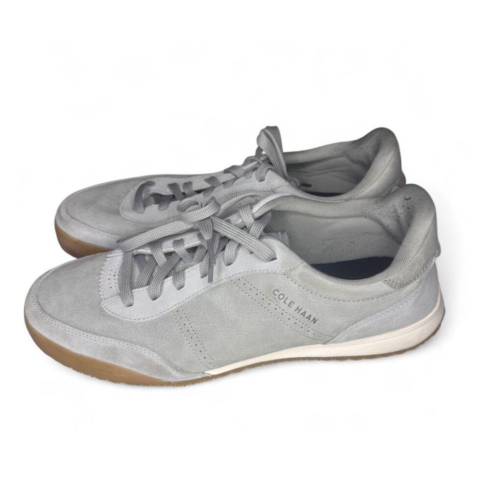 Cole Haan Mens Grand Pro slimline sneakers gray sz 13 casual shoe genuine suede